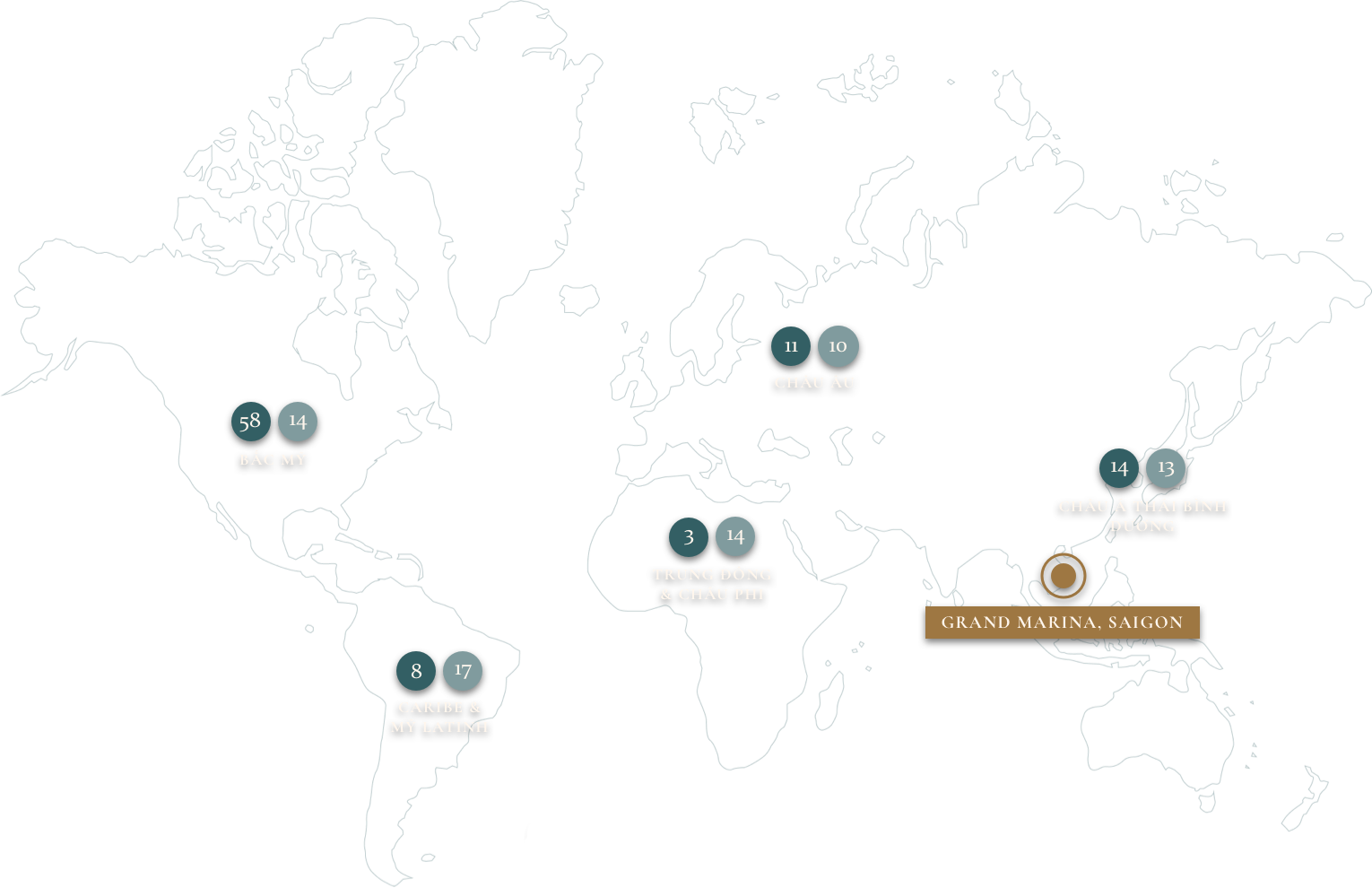 Marriott branded residences global scale map